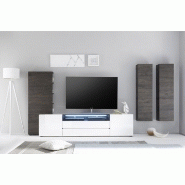 Étagère design Verona - décor wengé avec 4 tablettes à gauche et 3 à droite_2