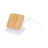 Support mobile en ABS recyclé - Chargeur rapide sans fil intégré 15W - Recouvert de bambou_2
