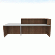Bureau d'accueil mixte avec PMR Delta Plus - Mobel Linea - Droite, Acacia foncé, 282_3