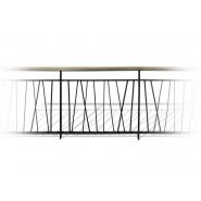 GC3413 Barrières urbaines Urban'NT - en acier avec montants en fer plat et main courante en bois exotique_2