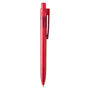 Stylo à bille transparent - plastique RPET - encre bleue - couleur rouge - 8g_2