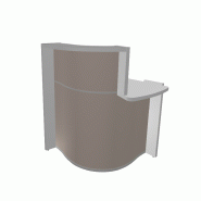 Banque d'accueil compacte WAVE avec accès PMR - MDD - Droite, Taupe mat_3