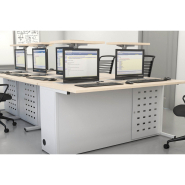 Table informatique sécurisée DATA - écran extractible, piètement à dégagement latéral, fabrication française_2