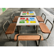 Table d'échecs VMA01 - bois de pin et acier avec traitement Ferrus_2