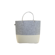 Sac à provisions en feutre RPET personnalisé - impression quadri - poignées courtes et soufflet d'aisance_2