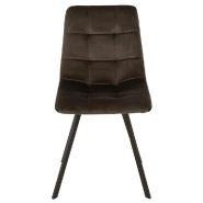 Chaise Milena marron - métal laqué noir et velours doux - design élégant et confortable_2