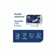 Tork xpress essuie mains pliage w- 21,2x32,2cm 2plis pure ouate gaufre blanc ecolabel systeme h2 (120454)- carton de 2400 format_2