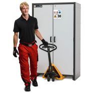 218344w - Armoire de sécurité anti-feu Basis-Line 30 minutes - 3 étagères réglables et bac de rétention_2
