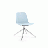 Chaise Mindy avec pied pyramidal - Mobel Linea. - Bleu clair_0