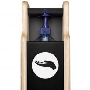 L'hydrô noire personnalisée - borne avec pédale mécanique - distributeur de gel hydroalcoolique - dimensions : H 106 cm x P 17 cm x L 12 cm - capacité 500 ml_2