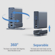 VALUE Station d'accueil USB type C 16 en 1, HDMI/DP 4K60, Gigabit Ethernet, USB-A, USB-C, PD, SD/microSD, Audio_2