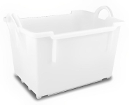 Bac gerbable avec rotation de 90° - Fond et parois pleins - L650mm x l450mm - PEHD - Norme Europe_2