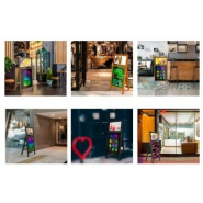 Totem publicitaire LED chevalet - B-led YGADMA04BW-M - écran 21,5'', tableau rétroéclairé et batterie 8h_2