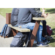 Assis-debout Olea UM314G - Piètement en acier Corten et lattes en bois traité classe IV_2