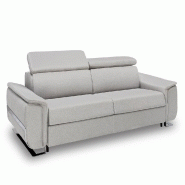 Canapé convertible express REAUMUR 140 cm - Matelas 16 cm haute résilience - Pieds luge Nabucka gris clair_2