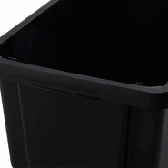 Boîte de rangement en polypropylène noir - 16L - Superposable - Sans couvercle_2