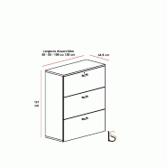 Armoire basse pour dossiers suspendus - Mobel Linea - 120, Blanc pastel, Gris aluminium_2
