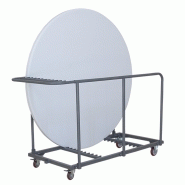 Chariot de service pour tables pliantes et rondes - Acier époxy - Jusqu'à 18 tables rectangulaires et 13 tables rondes_2