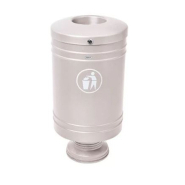 Corbeille publique Gascogne 60 L - aluminium moulé - acier électrozingué - ouverture par clé triangle_2