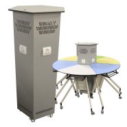 Table modulable ARATAB DYN ECO - 6 tables avec station de recharge Mobicharge, rabattables et empilables_2