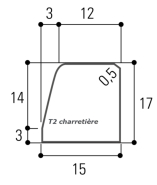 Raccord T2/A2 longueur 100 cm