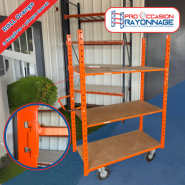 Chariot de rangement modulable - 3 étagères - Roll Orange_2