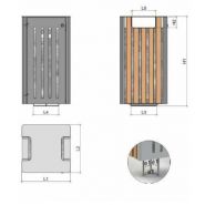 Serena - corbeille cendrier - square - acier galvanisé_2
