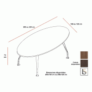 Table de réunion Segno forme ovale - Dellarovere - 200, Blanc_2
