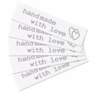 Étiquettes textiles à repasser - Handmade with love - 1,5 x 6 cm - 100% polyester_2