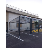 Abri pour chariot à toiture convexe en acier ou bois - Profondeur 4350mm x l2330mm x h2555mm - EVO 2 - Le temple du mobilier_2