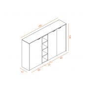 Armoire mi-haute portes battantes en verre marbré cilla c4 l184 x h130 cm_2