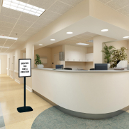 Porte-messages double-face A3 portrait ou paysage - pied 133 cm - noir mat - Réf.214033NR_2