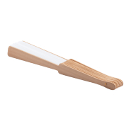 Éventail en polyester RPET - livré avec boîte en papier kraft - couleur blanche - poids 40g_2