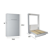 Armoire lit escamotable KOMPACT ECO - ouverture assistée - coloris taupe mat - couchage 140x200 cm - gain de place_2