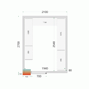 Chambre froide positive CRPF2127 Blanc 2100 x 2700 x 2200 mm TEFCOLD_2