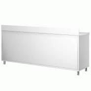 Meuble bas inox adossé P 600 mm avec portes - 2000_2