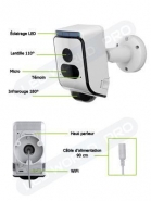 Pack de 2 caméras intérieures/extérieures avec projecteur - 1080p HD - WiFi - détecteur de mouvement PIR 180° - vision nocturne - lentille 110° - IP66 - 15,75 x 12,95 x 7,87 cm_2