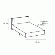 Lit design EVA 140 x 200 cm - Blanc rechampis imitation chêne châtaigne - Structure robuste et élégante_2
