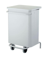 Poubelle mobile à pédale Collecroule Carene - 70/110L - Acier poudré anti-UV ou Inox - 2 Roulettes_2