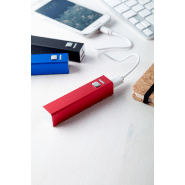 Power bank en aluminium - 2200 mAh - câble micro USB inclus - couleur rouge_2