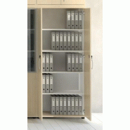 Armoire haute avec portes battantes équipée d'étagères - MDD - Gris anthracite, Blanc pastel_2