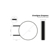 Enseigne drapeau lumineuse ronde économique - Impression double face - Prête à poser_2