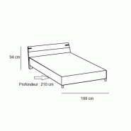 Lit style industriel Vernon 180 x 200 cm - Pin argenté vieilli et graphite - Design contemporain_2