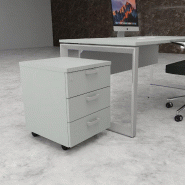 Caisson à roulettes 3 tiroirs uni - MOBEL LINEA - Gris_2