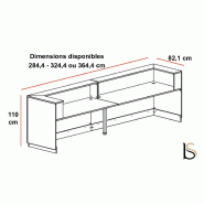 Grand bureau d'accueil droit Delta Plus - Mobel Linea - gris satin, Non, 324_2