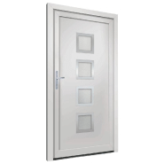 Vidaxl porte d'entrée blanc 108x200 cm pvc 3187841_2