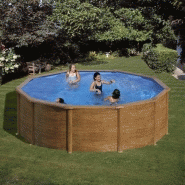Piscine ronde en acier ø3,20m x h: 1,22m - imitation bois - filtration à cartouche_2