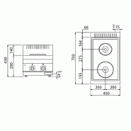 Cuisinière électrique - 4,6 kW - 2 Plaques Rondes  - Mario 700 | GGM -EHK400-E_2