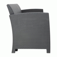 Ensemble fauteuils et table en rotin PP gris | Bolero - DR309_2