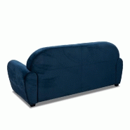 Canapé fixe club 3 places en velours bleu nuit - Design vintage anglais - Fabrication 100% italienne_2